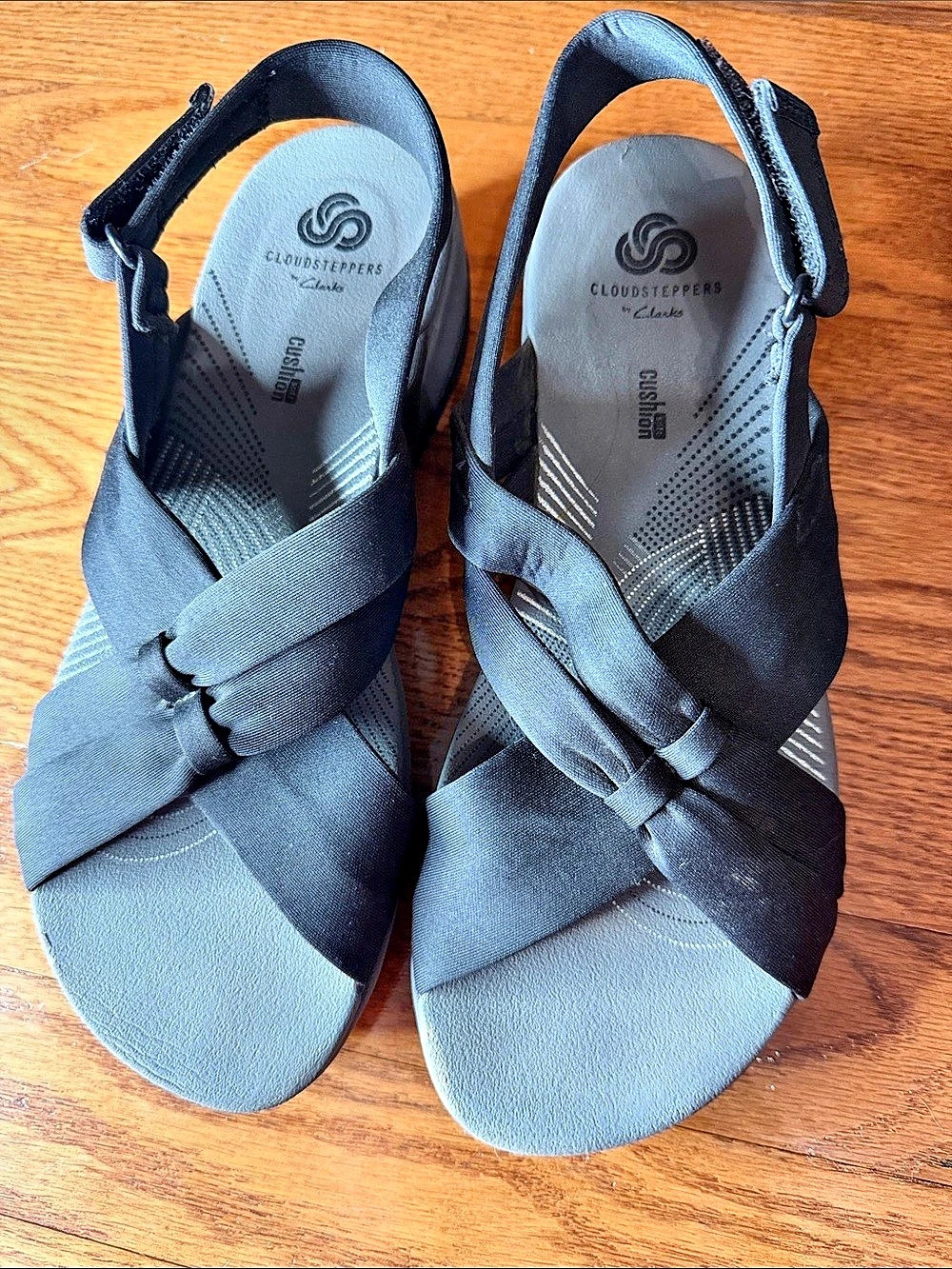 CloudSteppers Women's Black Strappy Sandals
